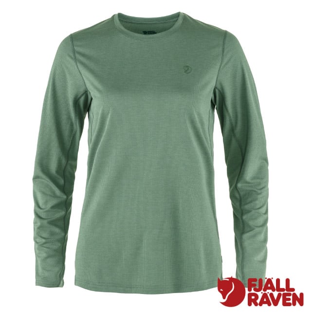 【Fjallraven 小狐狸】女 Abisko Day Hike 吸濕快乾長袖排汗衣/14600161-614 綠繡✿30E010